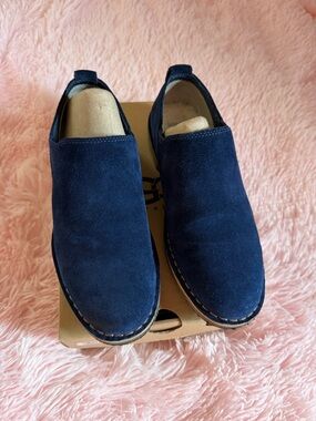 UGG Navy Suede Slip-On Ankle Boots
